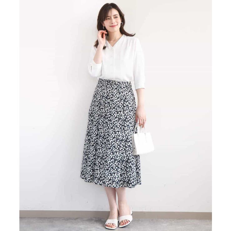 レトロフラワープリントスカート/洗える | OFUON | 詳細画像10 