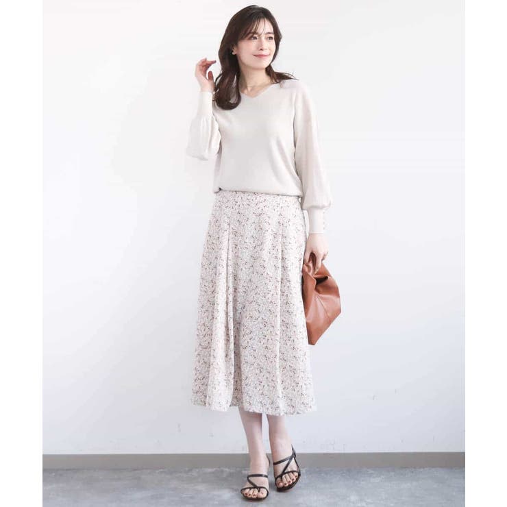 レトロフラワープリントスカート/洗える | OFUON | 詳細画像20 
