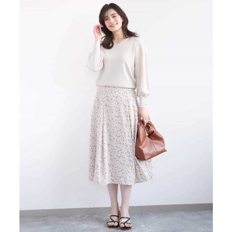 レトロフラワープリントスカート/洗える | OFUON | 詳細画像21 
