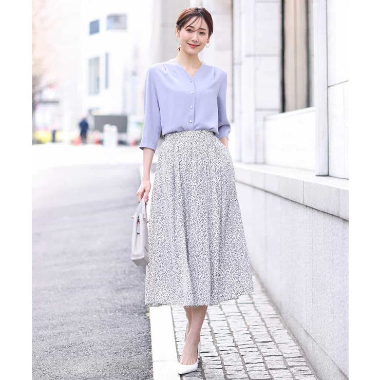 小花柄タックギャザースカート/洗える | OFUON | 詳細画像14 