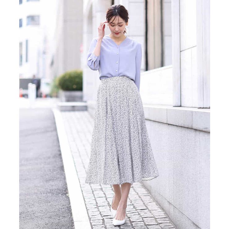 小花柄タックギャザースカート/洗える | OFUON | 詳細画像16 