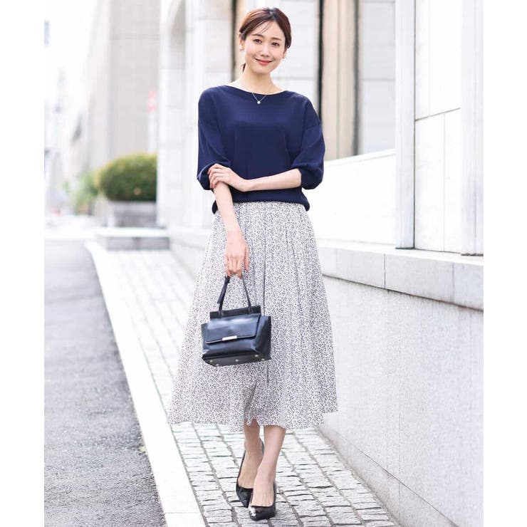 小花柄タックギャザースカート/洗える | OFUON | 詳細画像21 