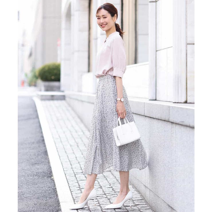 小花柄タックギャザースカート/洗える | OFUON | 詳細画像24 