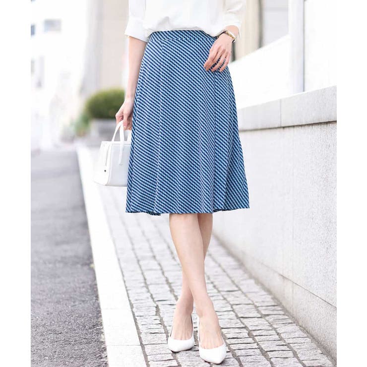 幾何柄フレアースカート/洗える | OFUON | 詳細画像1 