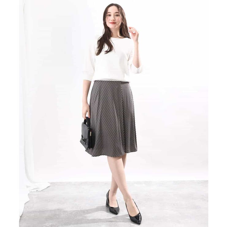 幾何柄フレアースカート/洗える | OFUON | 詳細画像3 