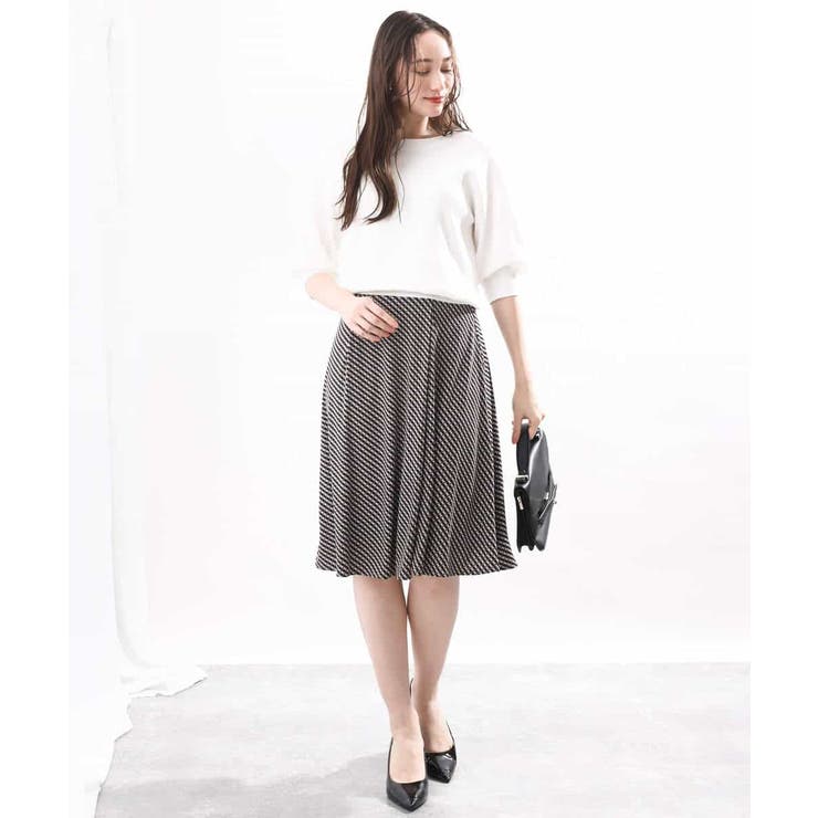 幾何柄フレアースカート/洗える | OFUON | 詳細画像4 