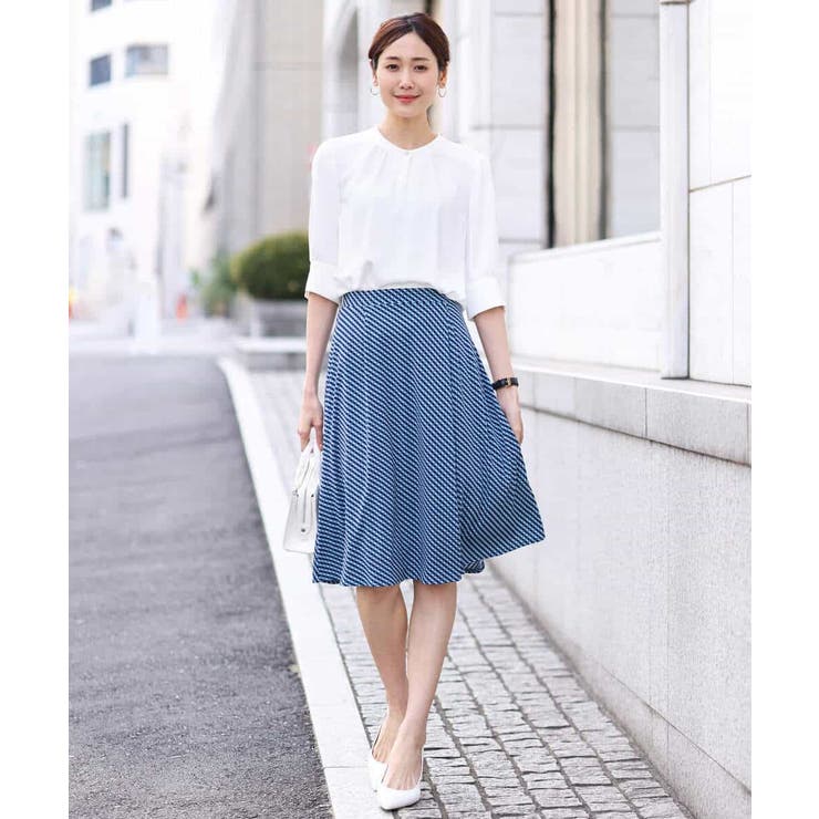 幾何柄フレアースカート/洗える | OFUON | 詳細画像5 