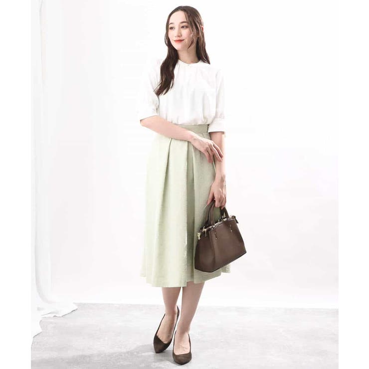 フロッキープリントタックスカート | OFUON | 詳細画像10 