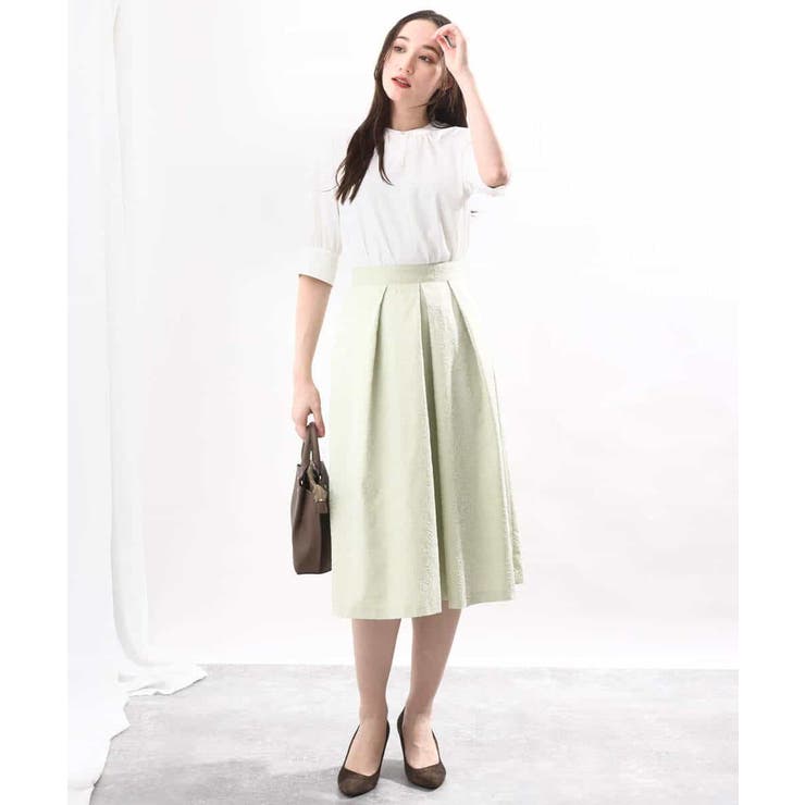 フロッキープリントタックスカート | OFUON | 詳細画像11 