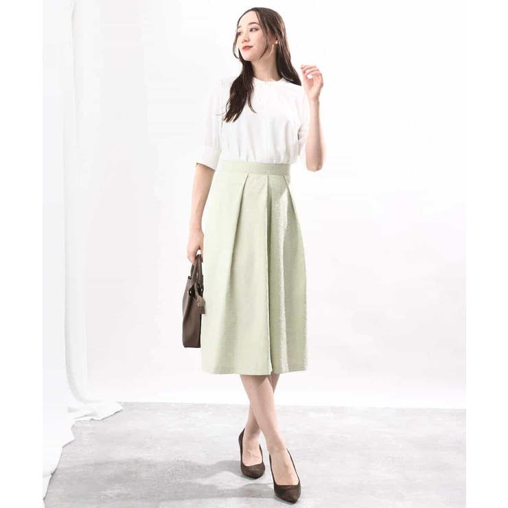 フロッキープリントタックスカート | OFUON | 詳細画像12 