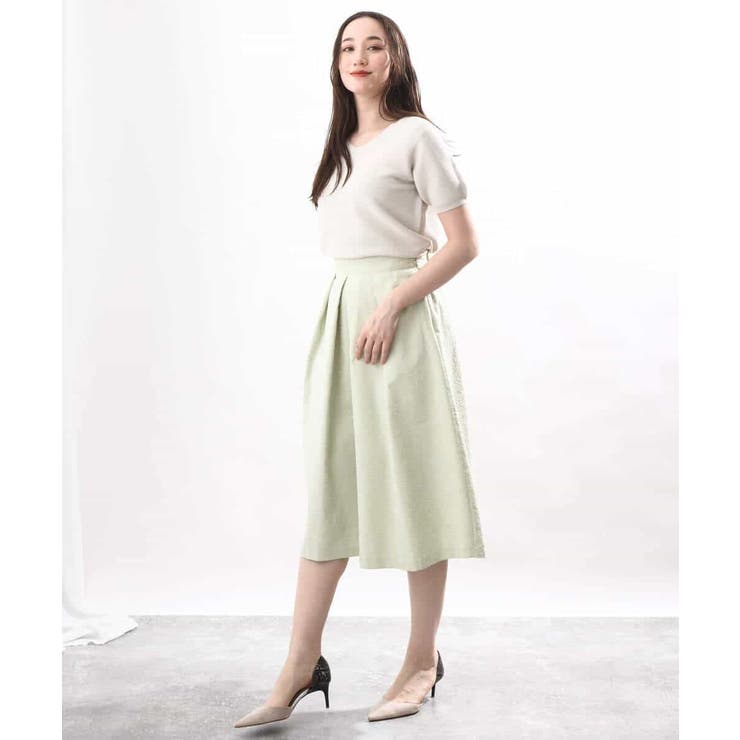 フロッキープリントタックスカート | OFUON | 詳細画像14 