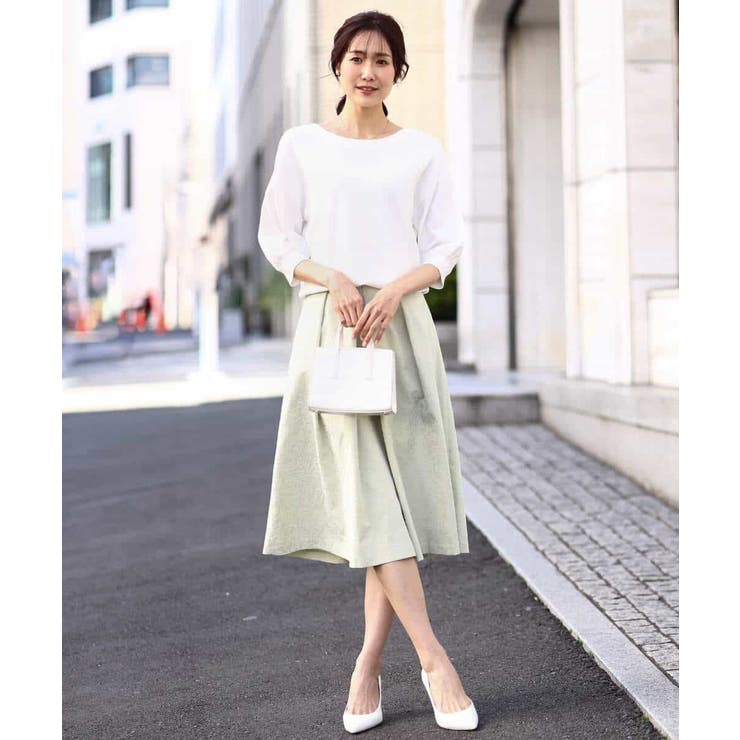 フロッキープリントタックスカート | OFUON | 詳細画像20 