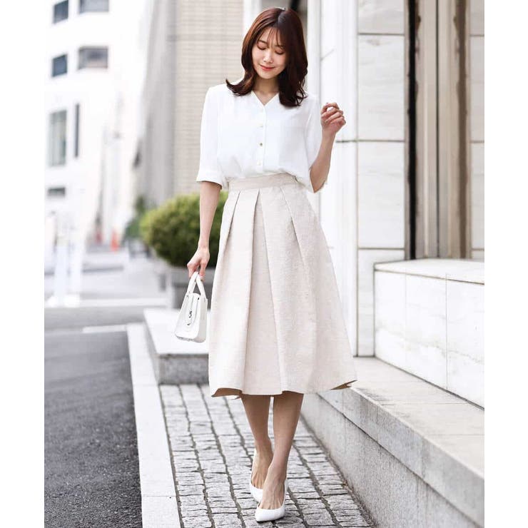 フロッキープリントタックスカート | OFUON | 詳細画像23 