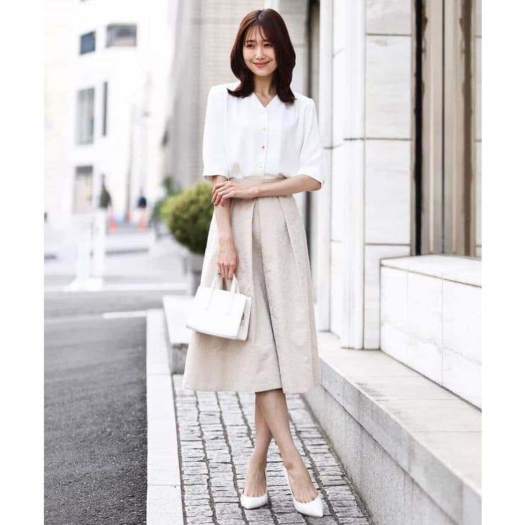 フロッキープリントタックスカート | OFUON | 詳細画像25 