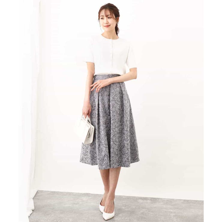 フロッキープリントタックスカート | OFUON | 詳細画像26 