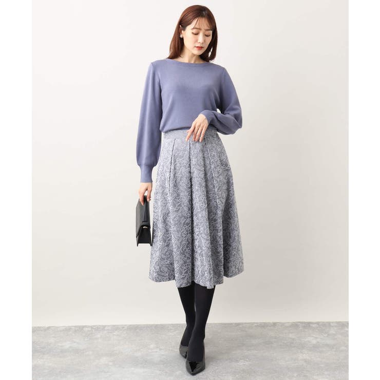 フロッキープリントタックスカート | OFUON | 詳細画像29 