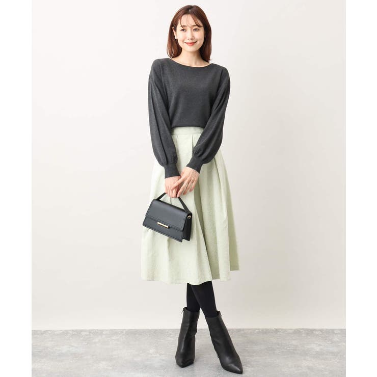 フロッキープリントタックスカート | OFUON | 詳細画像31 