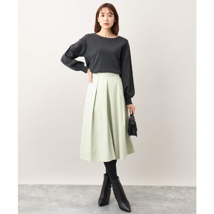 フロッキープリントタックスカート | OFUON | 詳細画像33 