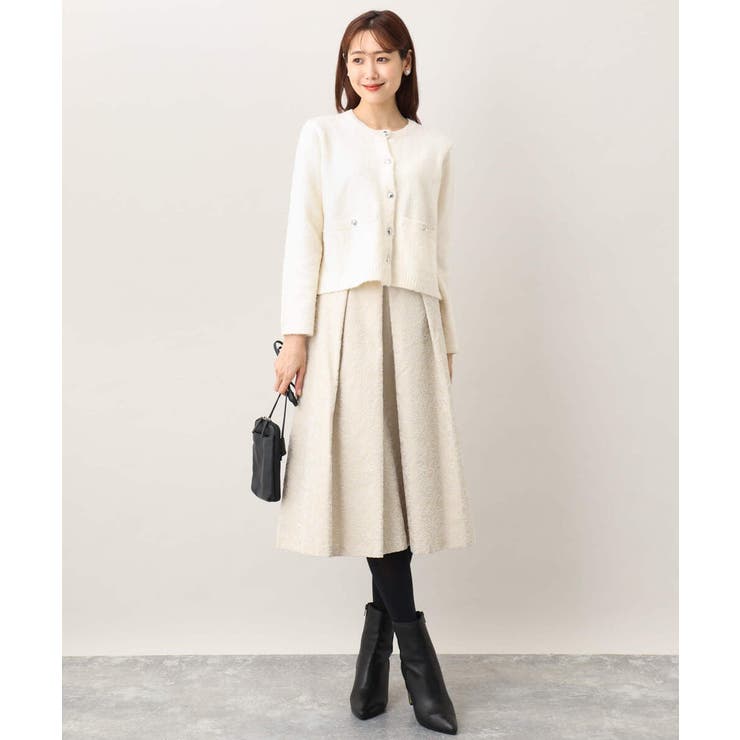 フロッキープリントタックスカート | OFUON | 詳細画像35 