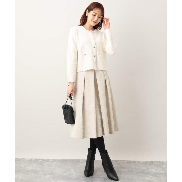 フロッキープリントタックスカート | OFUON | 詳細画像36 