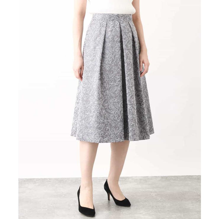 フロッキープリントタックスカート | OFUON | 詳細画像37 