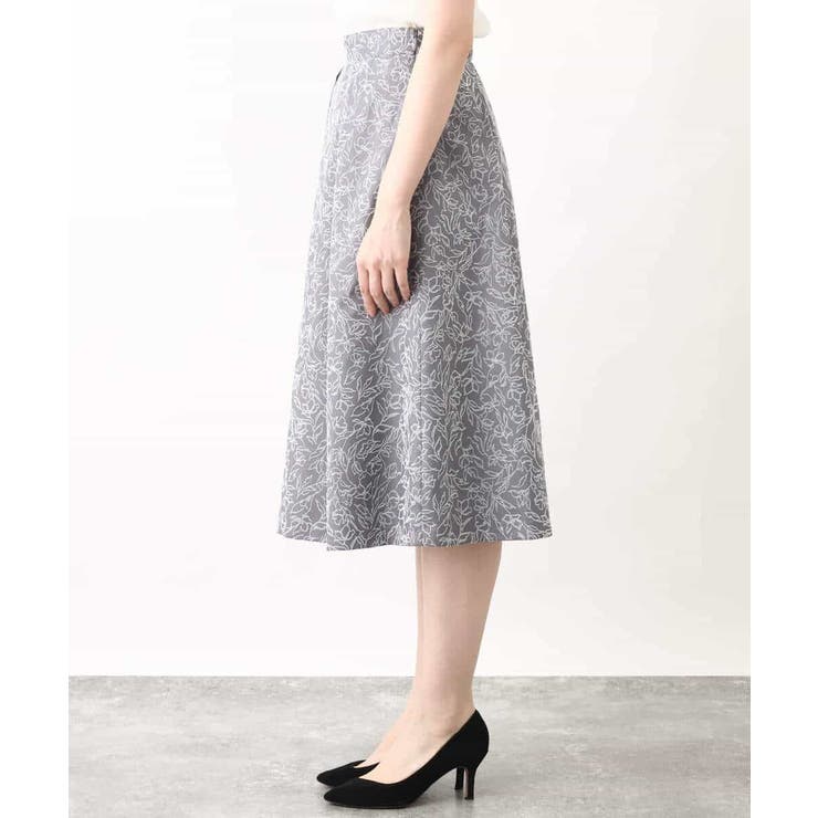 フロッキープリントタックスカート | OFUON | 詳細画像38 