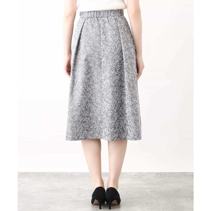 フロッキープリントタックスカート | OFUON | 詳細画像39 