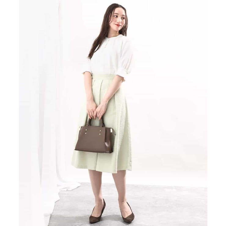 フロッキープリントタックスカート | OFUON | 詳細画像9 