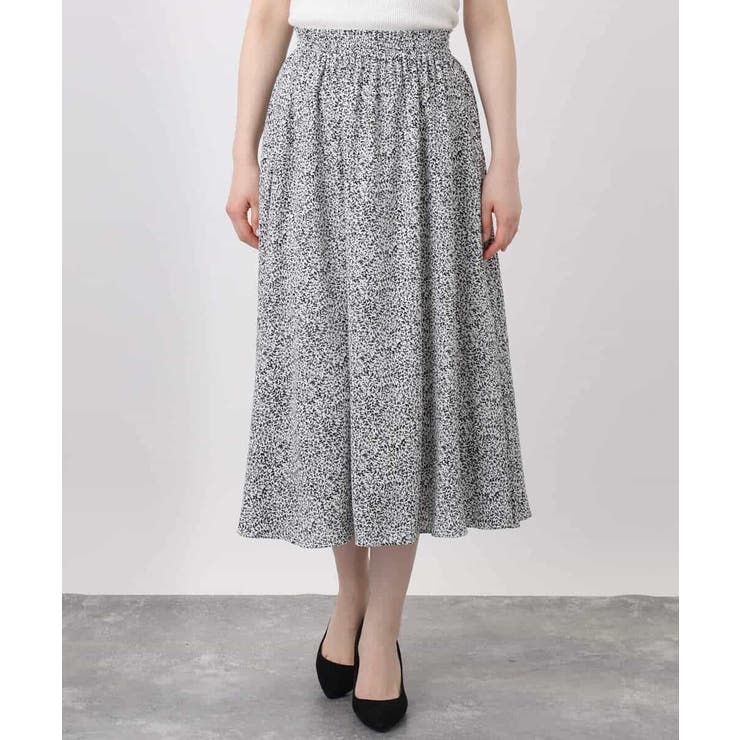 モノトーンリーフ柄フレアースカート/洗える | OFUON | 詳細画像15 