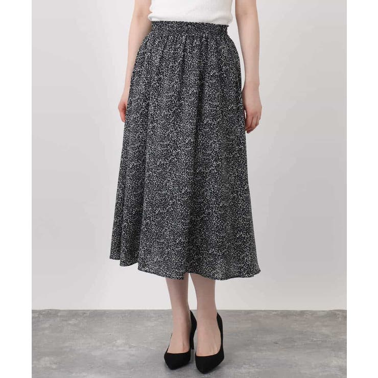 モノトーンリーフ柄フレアースカート/洗える | OFUON | 詳細画像21 