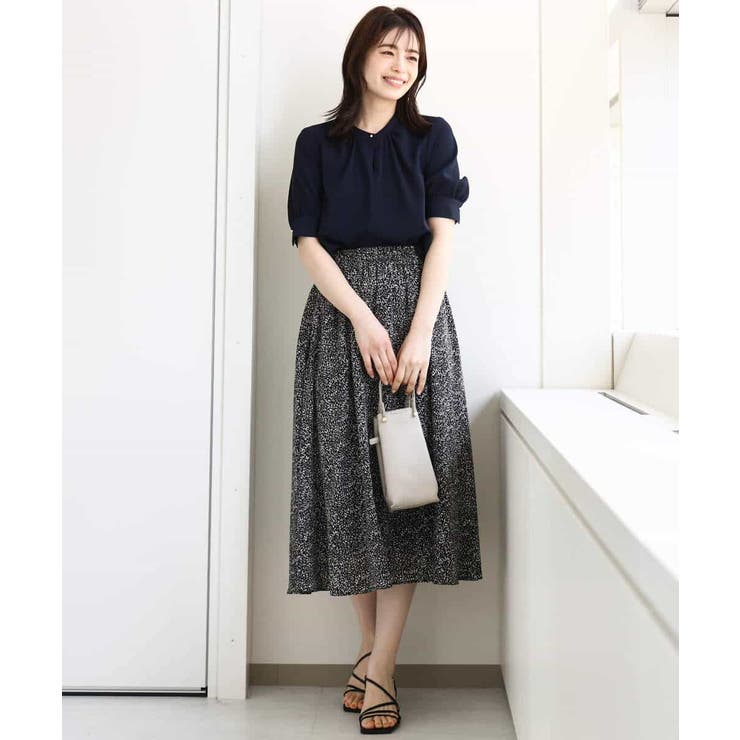 モノトーンリーフ柄フレアースカート/洗える | OFUON | 詳細画像3 