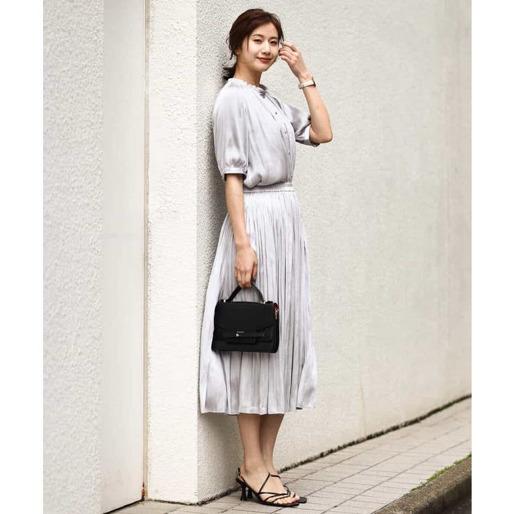 サテンプリーツ加工フレアースカート/洗える | OFUON | 詳細画像12 