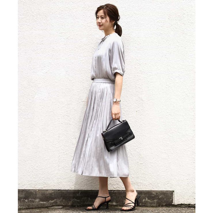 サテンプリーツ加工フレアースカート/洗える | OFUON | 詳細画像13 