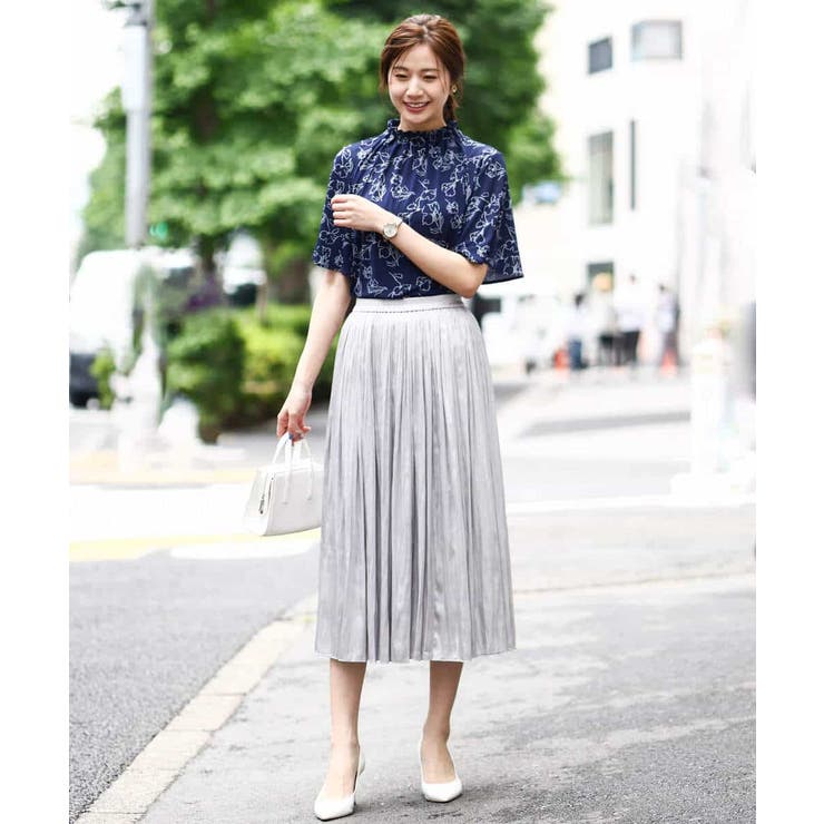 サテンプリーツ加工フレアースカート/洗える | OFUON | 詳細画像16 