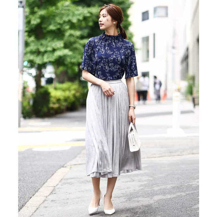 サテンプリーツ加工フレアースカート/洗える | OFUON | 詳細画像17 