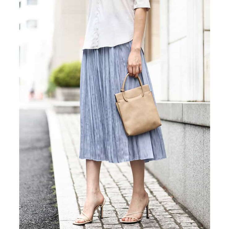 サテンプリーツ加工フレアースカート/洗える | OFUON | 詳細画像18 