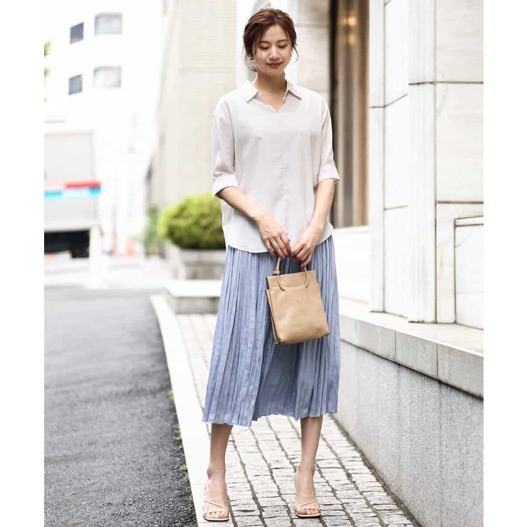 サテンプリーツ加工フレアースカート/洗える | OFUON | 詳細画像19 