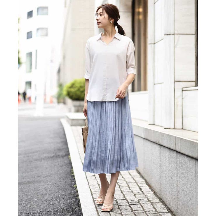 サテンプリーツ加工フレアースカート/洗える | OFUON | 詳細画像20 