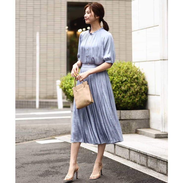 サテンプリーツ加工フレアースカート/洗える | OFUON | 詳細画像28 