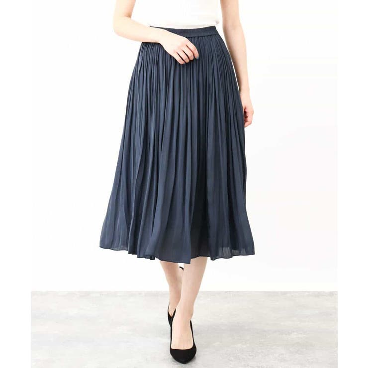 サテンプリーツ加工フレアースカート/洗える | OFUON | 詳細画像38 