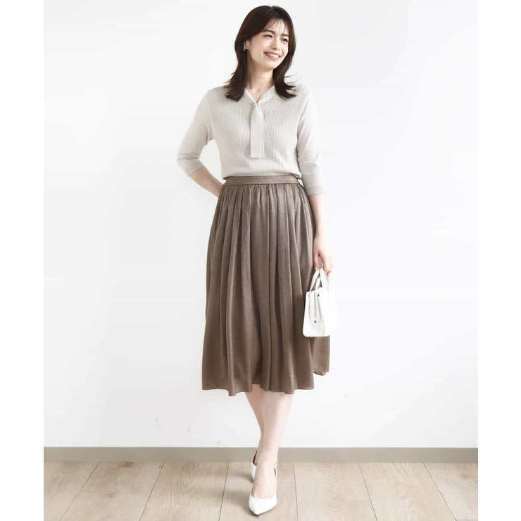 楊柳ラメタックギャザースカート/洗える | OFUON | 詳細画像9 