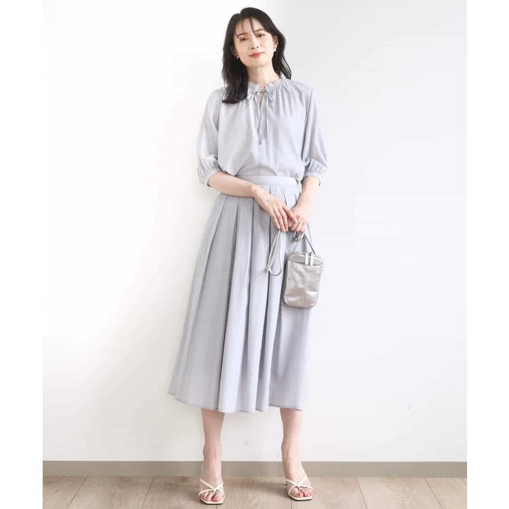 ドットジャガードフレアースカート/UVカット/洗える | OFUON | 詳細画像12 