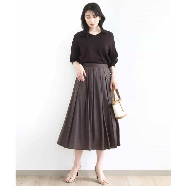 ドットジャガードフレアースカート/UVカット/洗える | OFUON | 詳細画像2 