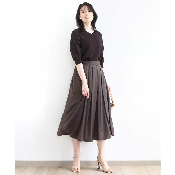 ドットジャガードフレアースカート/UVカット/洗える | OFUON | 詳細画像3 