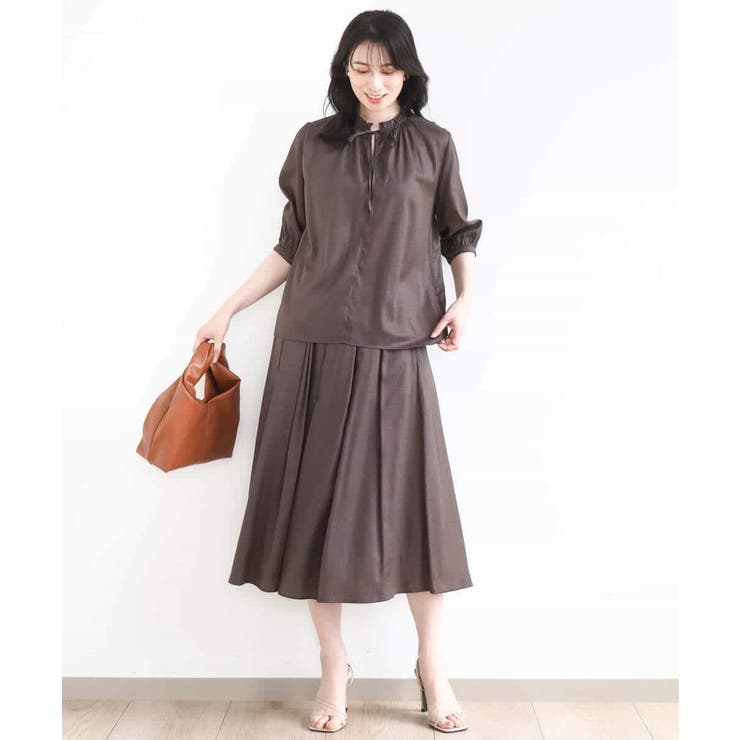 ドットジャガードフレアースカート/UVカット/洗える | OFUON | 詳細画像5 