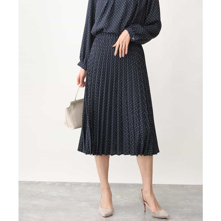 幾何ドット柄プリーツスカート/洗える | OFUON | 詳細画像1 
