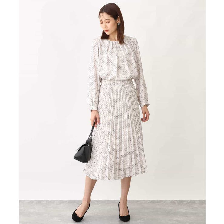 幾何ドット柄プリーツスカート/洗える | OFUON | 詳細画像10 