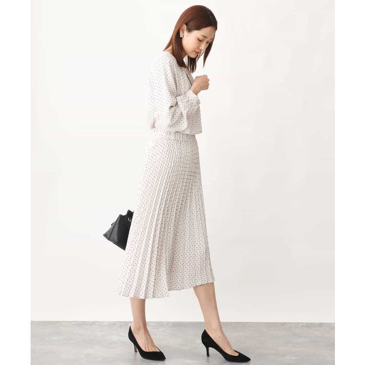 幾何ドット柄プリーツスカート/洗える | OFUON | 詳細画像12 