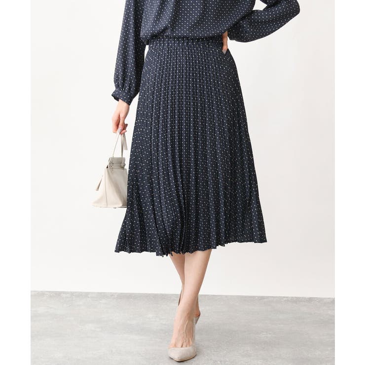 幾何ドット柄プリーツスカート/洗える | OFUON | 詳細画像3 