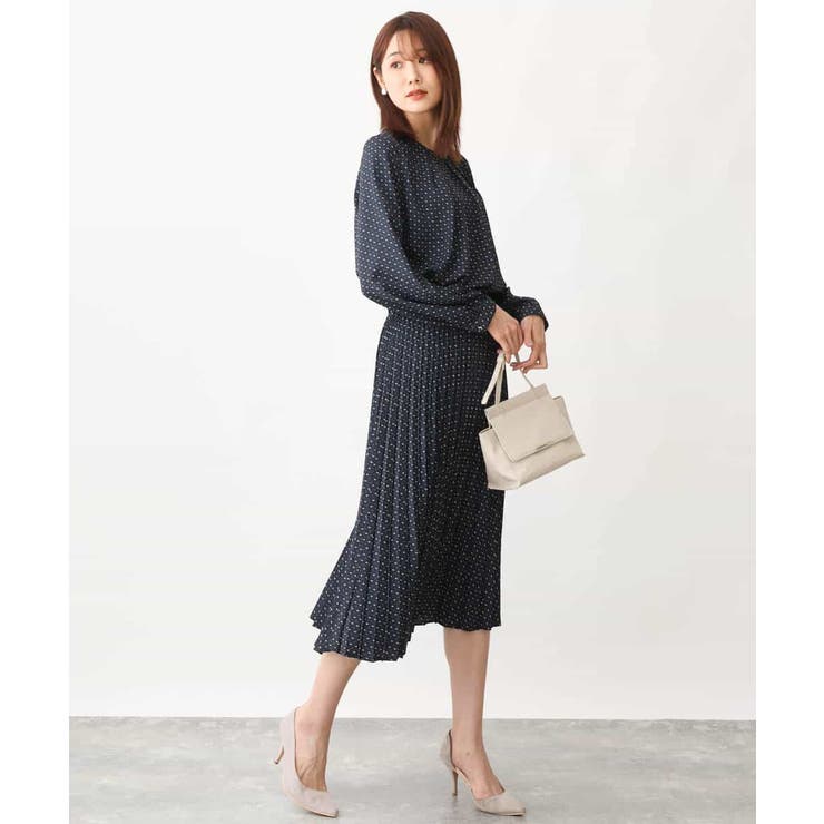 幾何ドット柄プリーツスカート/洗える | OFUON | 詳細画像5 